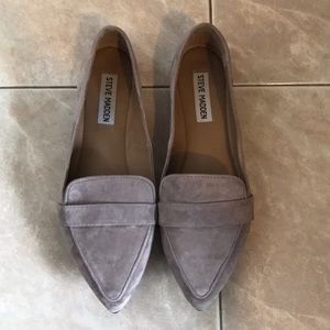 Gray suede Steve Madden loafers